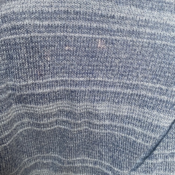 we the free people blue striped henley slinky hacci long sleeve top - Picture 6 of 6